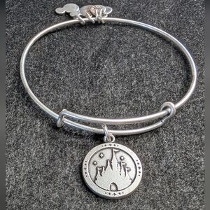 RARE Alex and Ani x Disney- Silver Castle Charm Bangle Bracelet